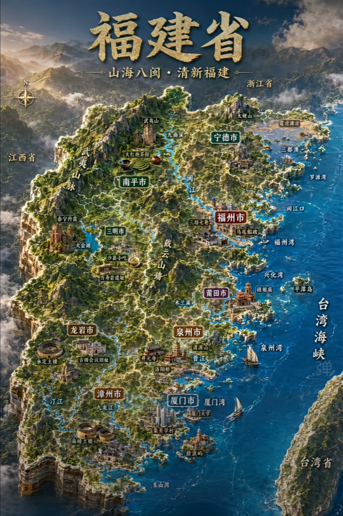 福建省地図