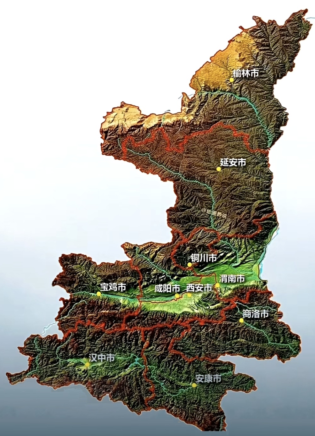 陝西省地図
